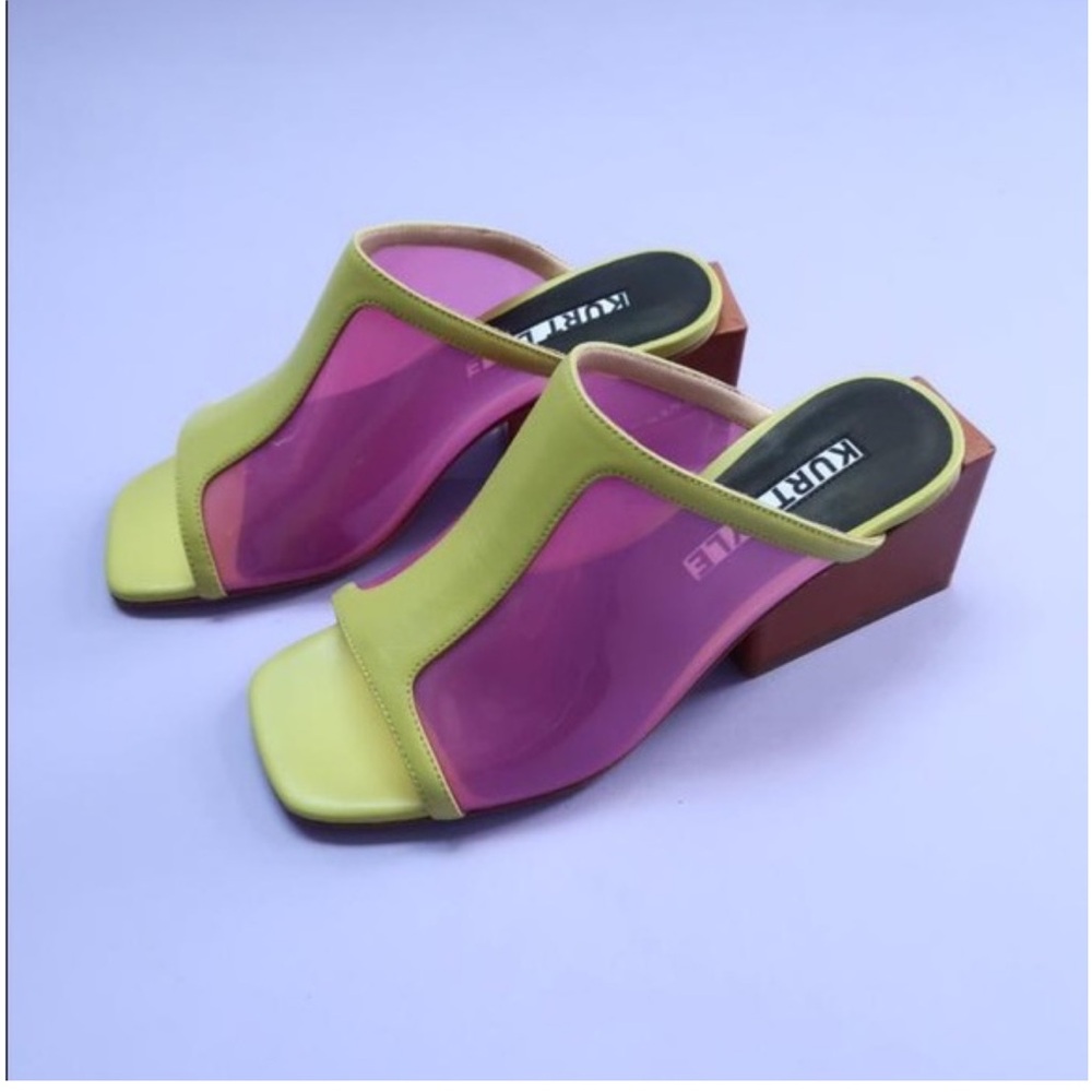 Kurt Lyle Yellow and Dark Pink Women's Shoes